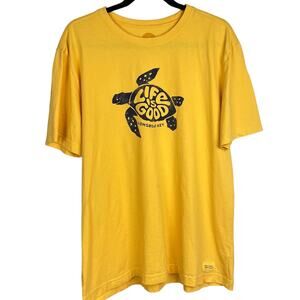LIFE IS GOOD Sea Turtle Graphic Crusher Tee  L  Coastal Casual Beach Vacation